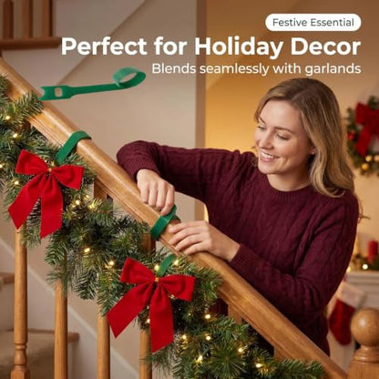 100Pcs 10-Inch Green Adjustable Plant Ties, Christmas Garland Ties - size: 10 in x 0.5 in
