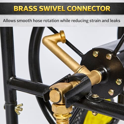 4-Wheel Hose Reel Cart, Heavy Duty Hose Reel, Holds 250ft of 5/8" Hose - size: 250ft Garden Hose Capacity