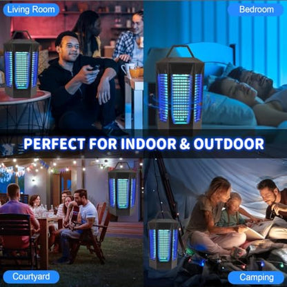 Bug Zapper Outdoor & Indoor, 4200V Electric Fly Trap for Mosquitoes, Gnats, Moths - 18W High Powered Insect Zapper, 2300 Sq. Ft Coverage, IPX4 Waterproof for Patio & Backyard (Classic Black)