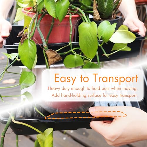 Gardzen 10 Pack Seed Trays Reusable Plant Grow Trays No Drain Holes - size: 15.7L x 11.6W x 2.4H
