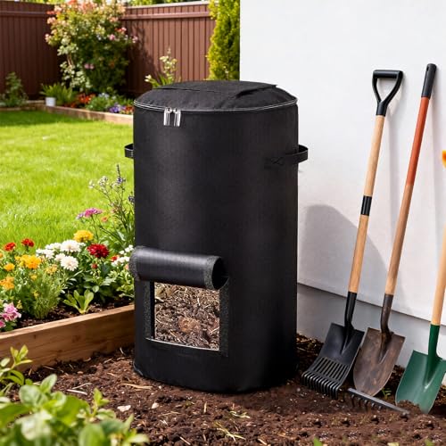 34 Gallon Compost Bins Outdoor with Observation Windows