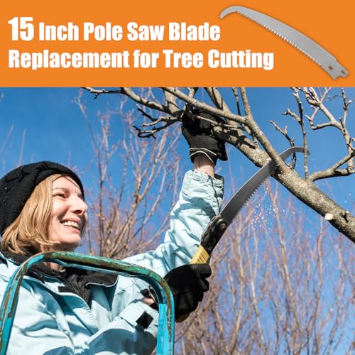 15 Inch Pole Saw Blade Compatible with Fiskars Pruning Saws and Tree Pruners, Pruning Saw Blade with Power Tooth Design