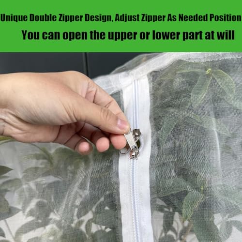 Gardtree 3PCS 5 × 6.2 FT Bird Insect Barrier Fruit Tree Netting, Double Zipper & Drawstring, Garden Bird Netting for Blueberries, Tomatoes, Peppers, Shrubs – Reusable Mesh Barrier - size: 5 x 6.2 FT/3PCS