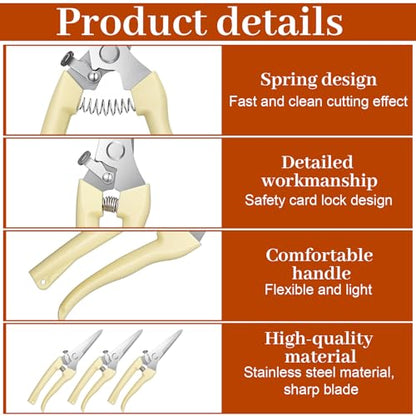 20 Pcs Pruning Shears Floral Shears Heavy Duty Garden Scissors Beige