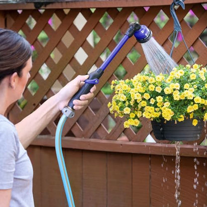 STYDDI Watering Wand for Garden Hose, Lightweight Metal Turret Wand, Blue - color: Blue