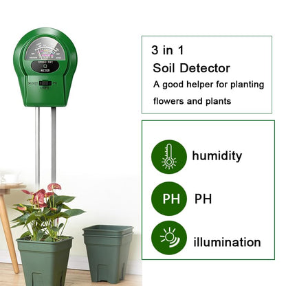 2Pcs Soil Moisture Meter,3 in 1 Moisture Meter for Plants, Tester for Moist, Light,Nutrients, pH, Soil Test Kit, Great for Garden, Lawn, Farm, Indoor & Outdoor Use, No Battery Required