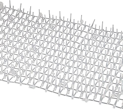 Cat Scat Mat Clear (14 ft.) with 10 Staples, Anti-cat Network with Spikes Digging Stopper - Cat Deterrent Mat for Indoor and Outdoor - size: 14 ft x 12 in