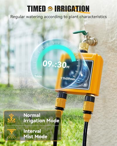 RAINPOINT WiFi Water Timer with Brass Inlet & Outlet，2 Zone WiFi Hose Timer for Lawn,WiFi Sprinkler Controller via APP/Voice Control,Automatic Watering System by Time/Weather/Quantity/Soil Moisture - color: Yellow, size: 2 Zone