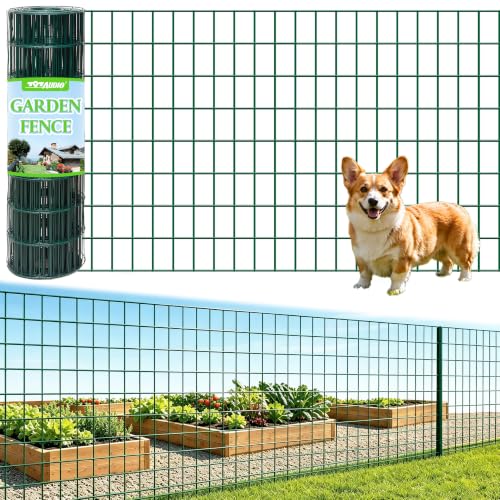 Green PVC Coated Welded Wire Fencing,2"x3" 16 Gauge,48inch H x 100ft L Garden Wire Fence Roll,2/3/4/5/6ft Tall x 50/100 ft Long Hardware Cloth Metal Mesh for Yard,Farm,Chicken,Dog,Vegetable Protection - color: Green, size: 2"x3" 48inx100ft