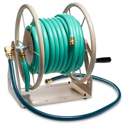 Liberty Garden Products 703-2 Multi-Purpose Steel Garden Wall/Floor Mount Hose Reel, Tan Poly, 5/8-Inch - style: Wall/Floor Mount Hose Reel - Tan
