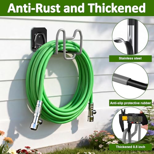 Garden Hose Holder with Hook Heavy Duty Garden Hose Hanger - color: 1pc Gray