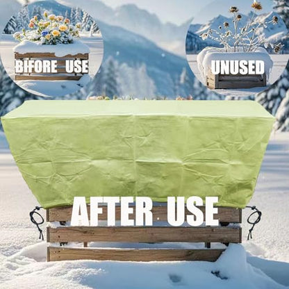 EJW Planter Cover, Plant Covers Freeze Protection,2 Pack 59"*17.7"x15.7" Planter Covers for Winter, Frost Cloths for Outdoor Plants, Raised Bed Covers for Winter. - size: 2PCS-59*17.7*15.7(inch)