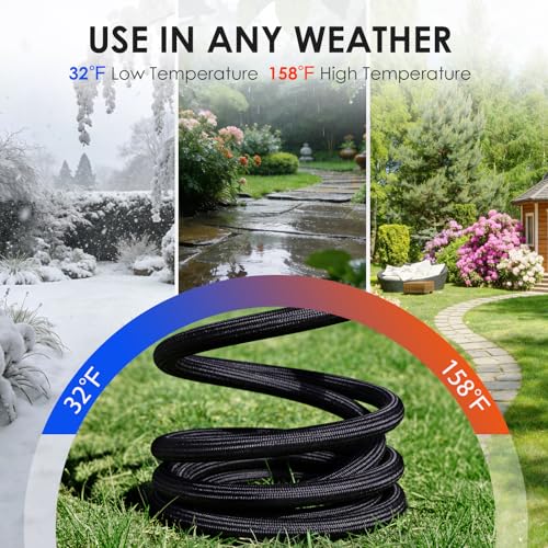 Garden Hose 100 FT, Lightweight Water Hose with 10 Function Nozzle - size: 100FT