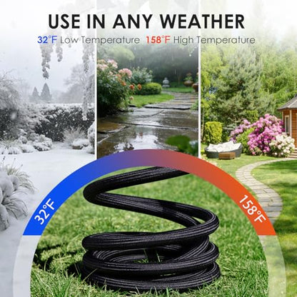 Garden Hose 100 FT, Lightweight Water Hose with 10 Function Nozzle - size: 100FT