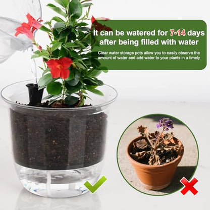 Plant Pots 6 inch Set of 3, Self Watering Pots for Indoor Outdoor Plants - color: 3pcs Large