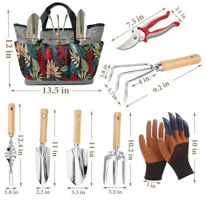 Gardening Tool Set of 8 PCS Stainless Steel Garden Tool Set with Garden Tool Bag Gardening Hand Tools,Ideal Gardening Gifts for Men and Women - color: Flower set