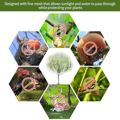 2Pcs 10X10ft Fruit Tree Netting Covers for Birds and Squirrels –Bird Nets for Fruit Trees with Zipper and Drawstring, Extra Large Durable Mesh Garden Netting to Protect Fruit Trees - size: 10 X10ft