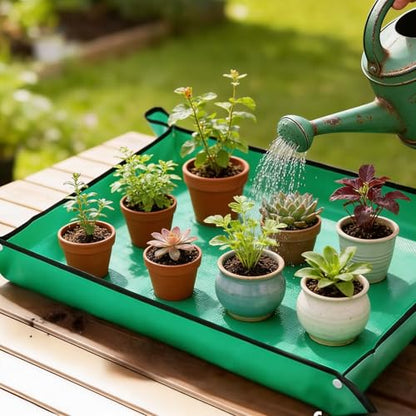 2 Pack Green Repotting Mat for Indoor, Potting Mat Plants Transplanting