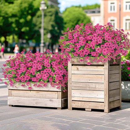 20 Bundles Artificial Flowers for Outdoors Fake Plants, Fuchsia - color: Fuchsia