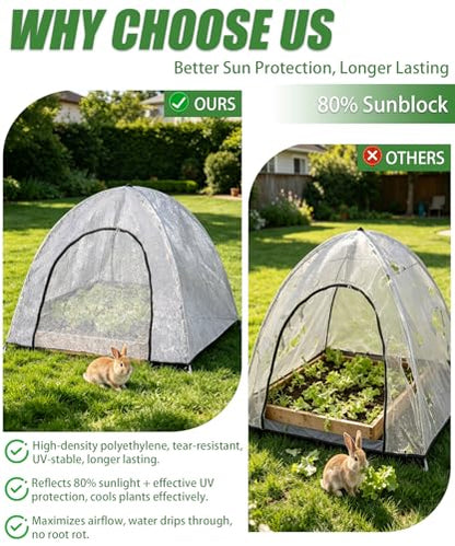 2-Pack Silver Aluminum Pop Up Plant Shade Tent, 36x36x39 Inch 80% Shading - color: Silver, size: 36 x 36 x 39 Inch