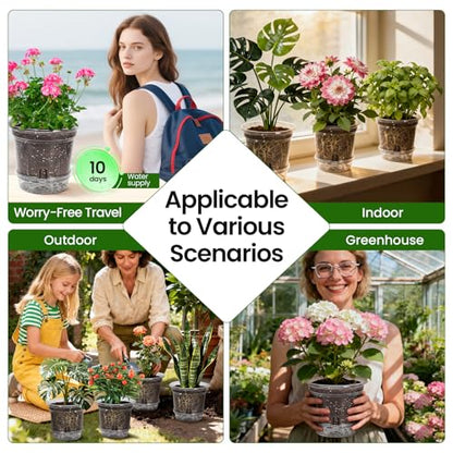 MIXC 12 Pack 6.5 Inch Self Watering Pots for Indoor Plants-Clear Plastic - size: 6.5 Inch (12 Pack)