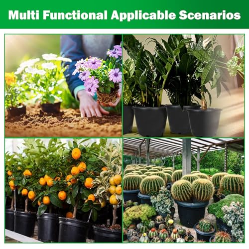 10pcs Short 3 Gallon Pots for Plants, Sturdy Plastic Planter Pots with Drainage Holes, Large Plastic Planters, Garden Planter Pots for Seedlings, Succulents - size: 10 Pcs 3 Gallon Short