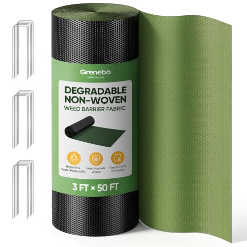 Grenebo 3FT x 50FT Non-Woven Weed Barrier Landscape Fabric - size: 3FT x 50FT