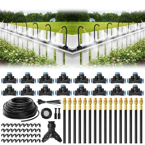 Bluepro 100FT Drip Irrigation System with 360° Adjustable Copper Nozzles - size: 100FT