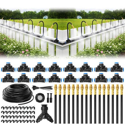 Bluepro 100FT Drip Irrigation System with 360° Adjustable Copper Nozzles - size: 100FT