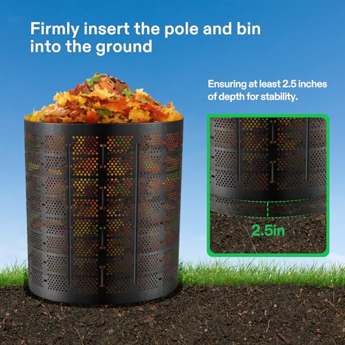 VIVOSUN 220 Gallon Outdoor Compost Bin, Expandable Composter, Easy to Setup & Large Capacity for Backyard, Lawn (Black with Gloves) (Pack of 2) - size: 220 Gallon (Pack of 2)