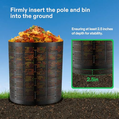 VIVOSUN 220 Gallon Outdoor Compost Bin, Expandable Composter, Easy to Setup & Large Capacity for Backyard, Lawn (Black with Gloves) (Pack of 2) - size: 220 Gallon (Pack of 2)