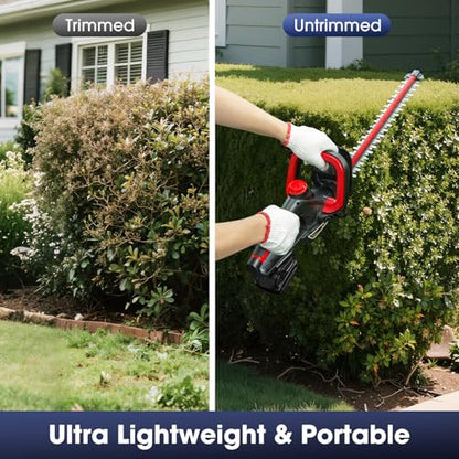 Cordless Hedge Trimmer Compatible with Milwaukee 18V Battery, Red