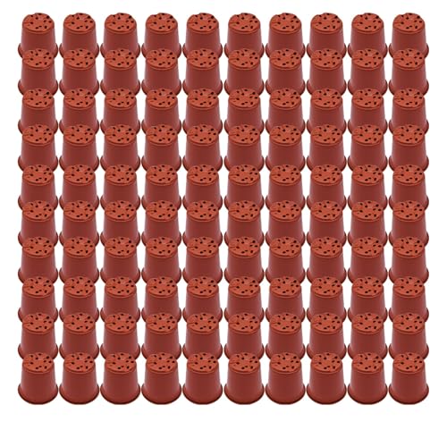 Plastic Planter Nursery Seedlings Pots - 5.5 Inches 100Pcs Flower Plant Container Seed Starting Pot for Outdoor Succulents Seedlings Cuttings Transplanting - size: 5.5 x 4 x 3 in