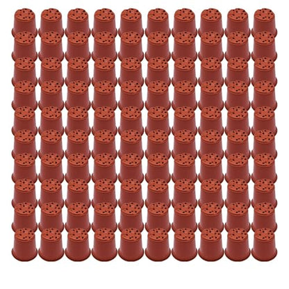 Plastic Planter Nursery Seedlings Pots - 5.5 Inches 100Pcs Flower Plant Container Seed Starting Pot for Outdoor Succulents Seedlings Cuttings Transplanting - size: 5.5 x 4 x 3 in