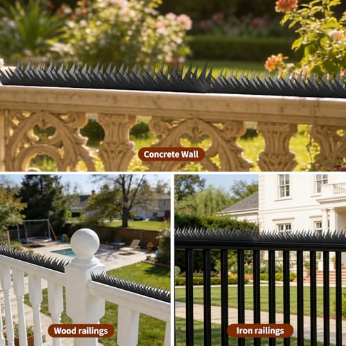 16ft Anti-Climb Spikes for Walls & Fences, 12-Pack, Black