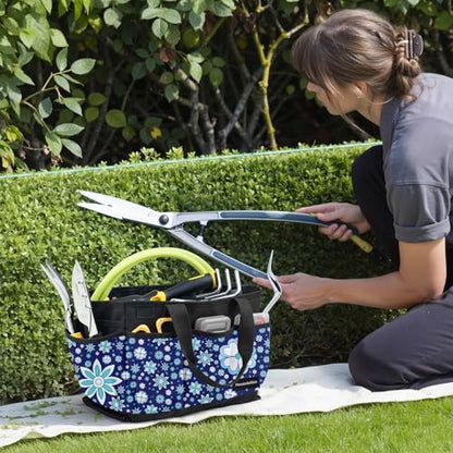 Housolution 14 Inch Gardening Tote Bag, Garden Storage Bag, Blue Flowers - color: Blue Flowers, size: 14 Inch