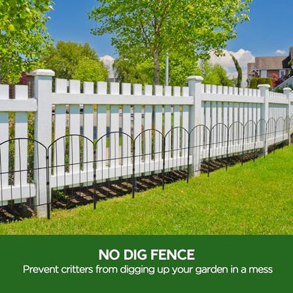 Goovilla Garden Fence, Total 20ft(L) x 24in(H), 19 Pcs, Rustproof Metal - size: Arched