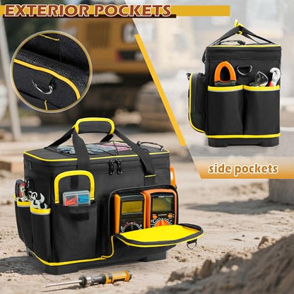 Marscamd 16-inch Tool Bag with Hard Bottom and a Detachable Divider