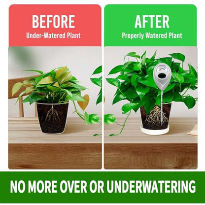 Plant Moisture Meter Soil Moisture Sensor Meter Water Monitor Hygrometer Plant Water Meter [Green + White] Soil Moisture Meter for Gardening, Farming, Plants - color: GREEN+WHITE