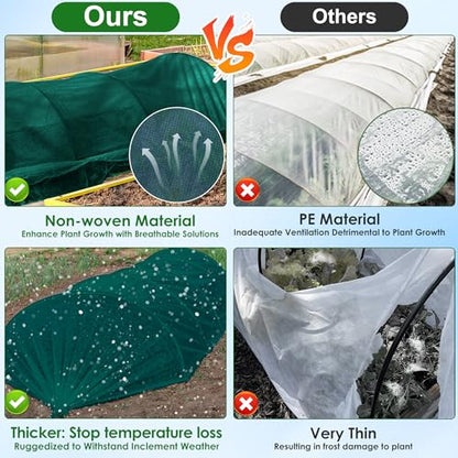 32.8x9.8 Ft Plant Covers Freeze Protection, Warm Winter Frost Cloth Blanket - color: Green-33x10ft