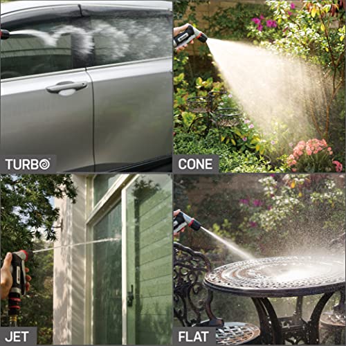 Eden PRO Metal 4-Pattern Hose Nozzle: Front Trigger, Cyclonic Turbo Spray - style: Front Trigger