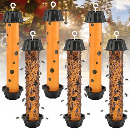 6pk Fly Trap Fly Stick Fly Strips Hanging Indoor & Outdoor - size: 6 pack
