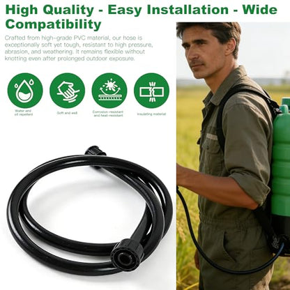 One PVC nylon reinforced spray replacement hose, 47.24 inch garden water pump outlet hose, backpack spray heavy replacement accessories