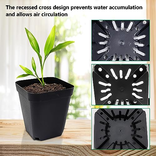 RooTrimmer Square Nursery Pots with Drainage Holes, 2.75 Inch, 120 Pack - color: Black, size: 2.7 Inch - 120pk