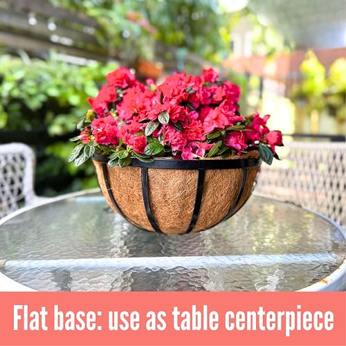 LaLaGreen Yard Hanging Baskets (20 in, 2 Pack) Black Coco Liner Garden Pots - size: 20" (51cm) x 2 Pack