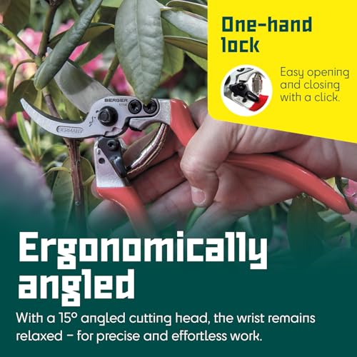 BERGER Hand Shear Aluminum 1114 with Light-Weight Handles Garden Shear with Exchangeable Blades - size: 22x6.5x2.5 cm