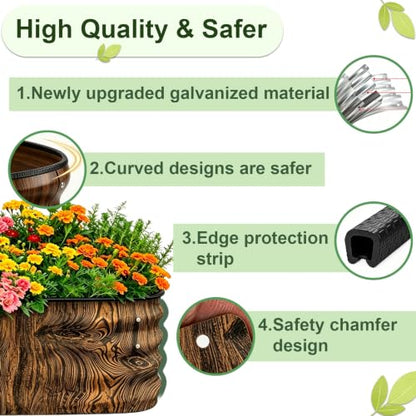 Galvanized Raised Garden Bed Outdoor 4x2x1 ft 2 Pack Oval Brown - color: Brown 2 Pcs, size: 4 x 2 x 1 ft