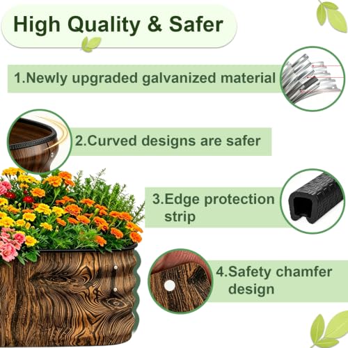 Galvanized Raised Garden Bed Outdoor 4x2x1 ft 2 Pack Oval Brown - color: Brown 2 Pcs, size: 4 x 2 x 1 ft