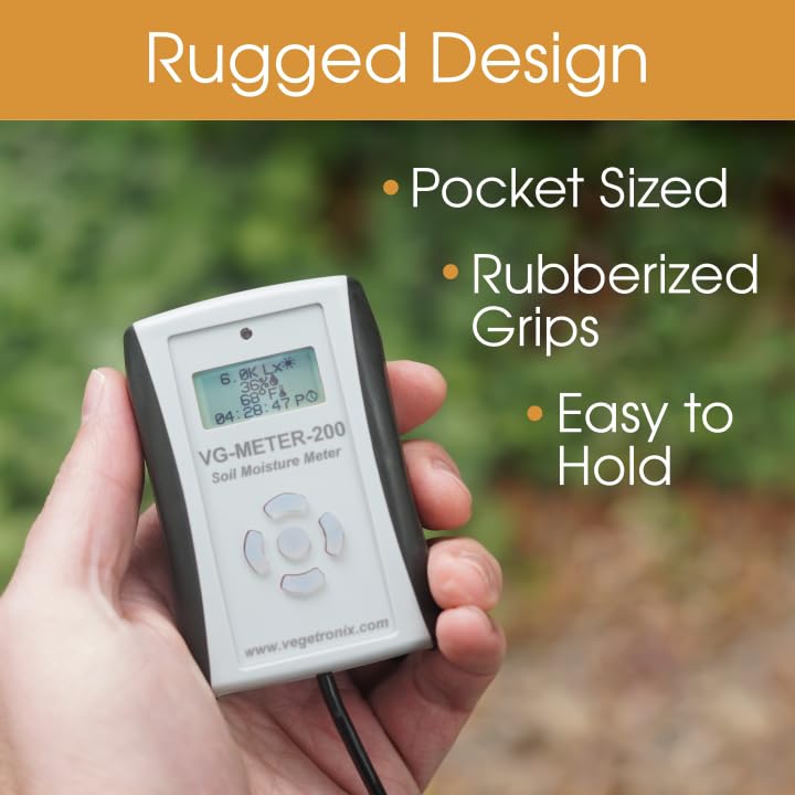 Professional Grade Digital Soil Moisture Meter with Dielectric Probe, Highly Accurate, Probe Will Never Corode, Graphical Backlit Display, Rugged Easy Grip Hand Held Case