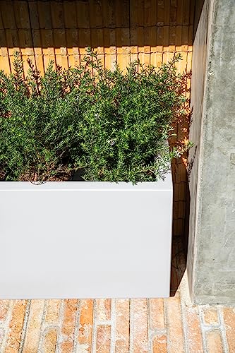 Veradek Block Series Long Box Planter - Rectangular Outdoor Planter - color: White, size: Small